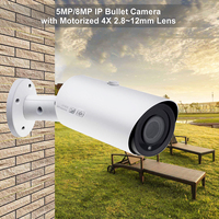 Caméra de surveillance CCTV 4K avec zoom motorisé 4X, H.265, IP66, caméra de sécurité avec microphone intégré et emplacement pour carte SD, détection de mouvement