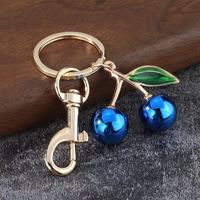 Nouveauté 2026 : Porte-clés élégant en alliage en forme de cerise, breloque de sac en forme de fruit simulé, pendentif pour clés de voiture, accessoire de mode