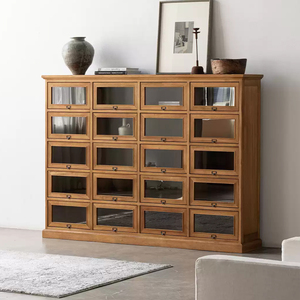 Mueble de Salón Minimalista para Ahorrar Espacio, Mueble de Madera de Teca Africana con Materiales Naturales Hechos a Mano - Product Image 5