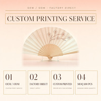 Kipas Tangan Lipat Custom Print Bambu, Kipas Tangan Kayu Ringan untuk Pernikahan, Custom Nama, MOQ Rendah, Premium dengan Kotak