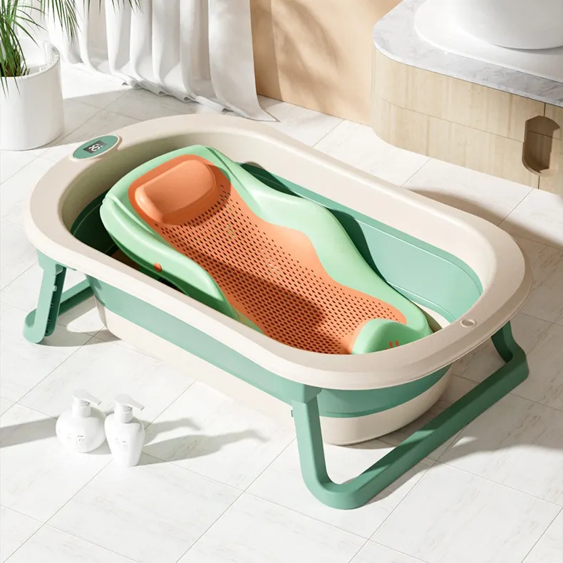 최고 판매 안전 샤워 접이식 의자 통기성 플라스틱 신생아 목욕 부드러운 터치 아기 목욕 랙