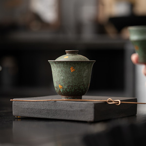 Vacío Zhai Old Rock Clay <span class=keywords><strong>Mo</strong></span> Yin Sopera con tapa individual Kung <span class=keywords><strong>Fu</strong></span> dos solo taza de té Vintage bronce esmalte hogar tazón de té Gaiwan - Product Image 3