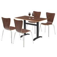 Ensemble de meubles de restaurant de style moderne table à manger avec 4 sièges chaise à structure en métal