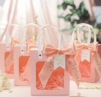 Sacs en Papier Rose Créatifs avec Fenêtre Transparente pour Cadeaux d'Invités, Souvenirs de Mariage, Emballage Alimentaire de Grossiste de Fabricants Chinois