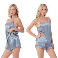 Vêtements de nuit pour femmes de haute qualité Sexy soie Satin Cami nuisette deux pièces Camisole haut et short pyjama ensemble