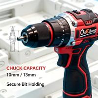 Perceuse à percussion sans fil Li-ion 45 N.m de couple, double vitesse 1600 tr/min, moteur sans balais, batterie Li-ion 1,5 Ah, pour bricolage domestique