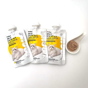 Friandises pour animaux de compagnie de qualité supérieure, biologiques, riches en protéines, en gros, OEM, 100 g, soupe de viande pour chat, 5 saveurs, poulet, thon, saumon, sachet humide pour chaton - Product Image 1