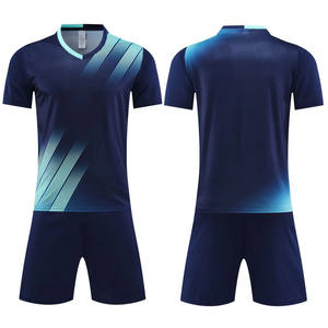 Adults Children Low Price Breathable Blue Pink Color Soccer Jerseys Sets Short Sleeve 100% Polyester Quick Dry Unisex Retro - Product Image 6