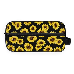 Promotion Women Beauty Double Zipper Custom Logo Wash Bag Sunflower Portable Makeup Cosmetic Bag - Product Image 2