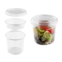 Gobelets jetables personnalisés de 8 oz, 12 oz, 16 oz, 24 oz, 32 oz pour yaourt, fruits, salades, desserts glacés en plastique transparent avec insert et couvercles