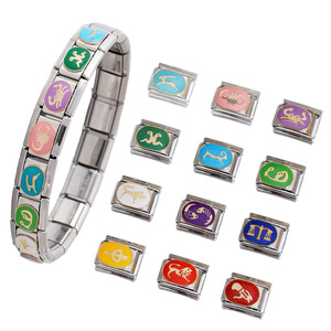 Bracelet modulaire italien 9 mm, série Constellation, perles en acier inoxydable, bijoux unisexes, cadeau - Product Image 5