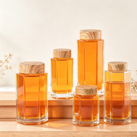 Vente en gros usine : Bouteilles de miel hexagonales avec couvercle imitation bois, Bouteilles en verre, Bocaux scellés, Bocaux à confiture et Bouteilles pour conserves