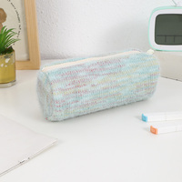 Simple bonbons en peluche porte-crayon Portable mignon maquillage brosse sac sac de rangement fermeture éclair voyage sacs à cosmétiques pour femme fille dame