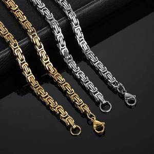 Chaîne <span class=keywords><strong>d</strong></span>'empereur en acier inoxydable de 4 mm pour <span class=keywords><strong>homme</strong></span>, bracelet en acier titane plaqué <span class=keywords><strong>or</strong></span> 18 carats, personnalisable en gros directement de l'usine - Product Image 5