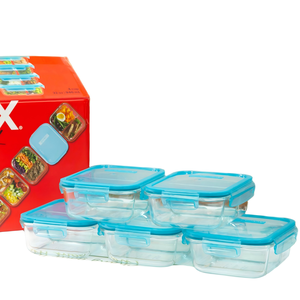 Chất Lượng Cao Mỹ Chịu Nhiệt Bảo Quản Hộp Ăn Trưa Lò Vi Sóng Lưu Trữ Thủy Tinh Container 5-Mảnh Thiết Lập Với Nắp - Product Image 2