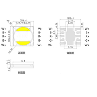 Puce LED SMD 6064 givrée diffuse haute puissance 4,5W 5-en-1 haute tension 27V 6064RGBCW SMD LED PLCC-10 pour scène