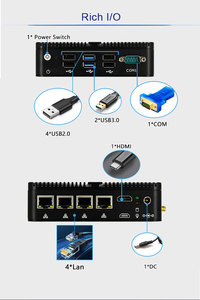 Mini PC với 4 Nic Wifi Module Intel Chipset <span class=keywords><strong>DDR4</strong></span> <span class=keywords><strong>RAM</strong></span> HDD không quạt thiết kế cho Máy tính để bàn sử dụng có sẵn trong chúng tôi & AU phích cắm New & sử dụng - Product Image 6