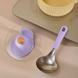 Cuchara Antiadherente de Acero Inoxidable 304 con Mango de Silicona Confortable para el Hogar y Restaurantes, Cuchara de Cocina Resistente al Calor - Product Image 3