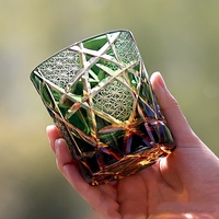 Ensemble de verres à whisky en cristal, verres à bière et verres à eau de luxe faits à la main, design à motif d'éclair