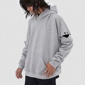 Sudadera con capucha teñida lisa de algodón 100% personalizada para hombre Sudadera con capucha de patrón sólido bordado 420 Gsm - Product Image 2