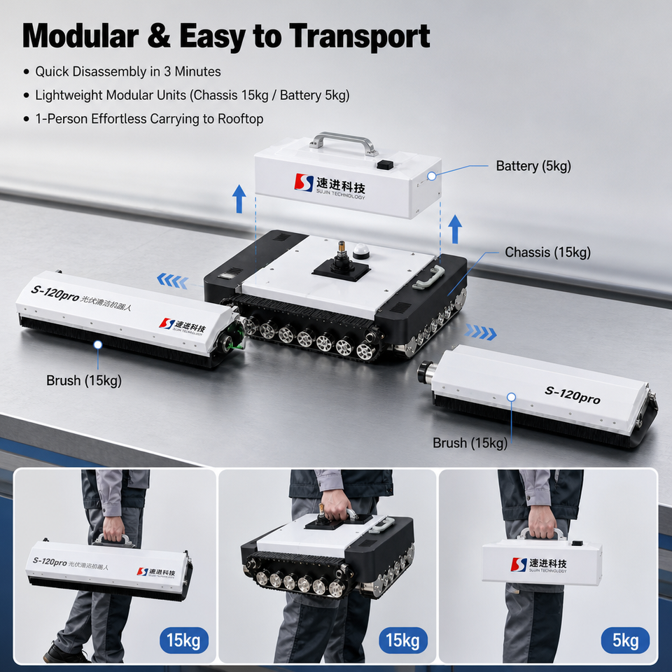 New Fully Automatic Solar Panel Cleaning Robot High-Efficiency ...