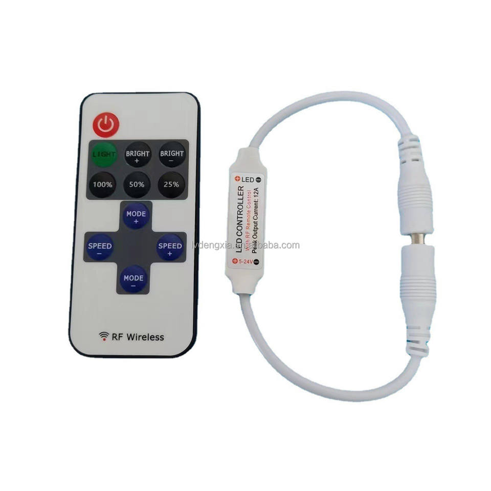 RF11 Key Mini LED Controller 5-24V Wireless RF Monochrome Light Strip ...