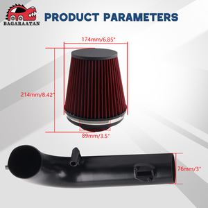 Kit d'admission d'air froid avec bouclier thermique en aluminium à haut débit et filtre rouge pour Chevrolet Camaro 3.6L V6 LT SS RS 2016-2024 - En stock AIM030 - Product Image 6