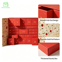 Boîte Cadeau de Noël Deluxe Personnalisée Vide pour Compte à Rebours de 24 Jours, Boîtes Surprise DIY pour les Fêtes, Lamination Mate, Gaufrage, Éponge