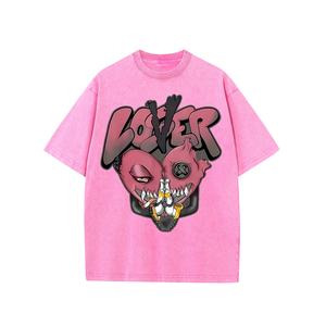 T-shirt rétro vintage en coton lavé à l'acide pour hommes de haute qualité 100% coton à manches courtes surdimensionné imprimé numérique Logo Design - Product Image 4