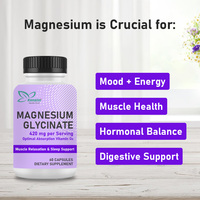 Capsules de magnésium glycinate 420 mg à haute puissance pour la relaxation musculaire et le soutien du sommeil, favorisant la santé digestive