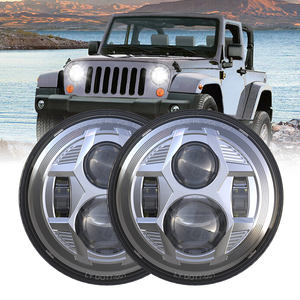 Faro Led redondo de haz Alto y Bajo de 7 pulgadas para motocicleta, Ojos de ángulo ámbar blanco, faros Led individuales de giro Drl para <span class=keywords><strong>Jeep</strong></span> Wrangler - Product Image 1