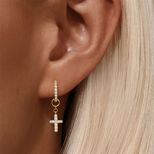 CANNER Fashion 925 Piercing Cœur Croix Boucle d'oreille Anneau de nez irrégulier - Product Image 2