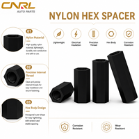 Entretoise hexagonale M3 en nylon noir avec filetage femelle pour carte mère, boîtier, hub et autres applications de montage