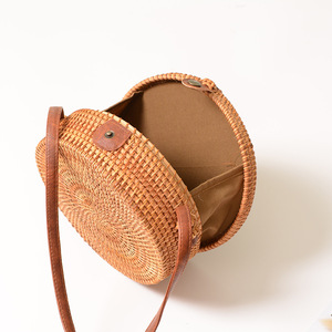 Fashion Summer Straw Beach <strong>Bag</strong> Woven <strong>Wicker</strong> Straw <strong>Bag</strong> <strong>Basket</strong> Round Crossbody Shoulder Straw Purse Beach <strong>Bags</strong> for Women - Product Image 5
