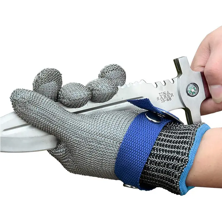 An toàn cắt bằng chứng A9 chống cắt dây thép không gỉ găng tay 316 thép không gỉ chuỗi kim loại lưới cắt găng tay chống