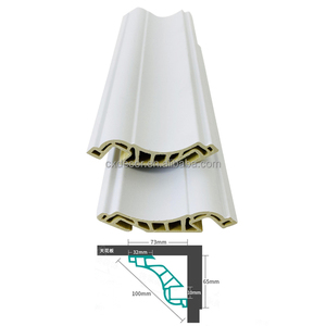 Moulures de couronne modernes Corniches arquées Plinthe de plafond <span class=keywords><strong>en</strong></span> PVC Moulures décoratives d'intérieur imperméables <span class=keywords><strong>en</strong></span> WPC pour la maison et le bureau - Product Image 2