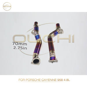 Tubo delantero de titanio OUCHI para Porsche Cayenne 958 4.8L tubos resonantes Porsche escape Auto performances partes - Product Image 4