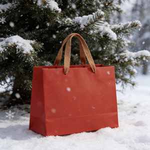 Customized Personalized Pattern with Cotton-lined Handles, Foldable Retail Shopping Packaging, <b>Red</b> Cardboard Bag. - Product Image 5