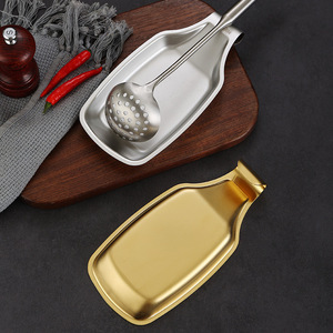 Stainless Steel Spoon Rest Holder Silver Gold Kitchen Spatula Tray For Restaurant Buffet Use - Product Image 2