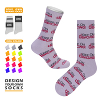 Chaussettes de sport décontractées en tricot pour hommes, chaussettes de sport d'extérieur en polyester et coton, chaussettes à lettres personnalisées avec logo personnalisé