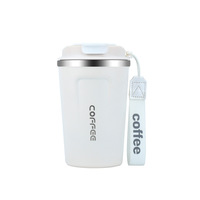 Gobelet isotherme en acier inoxydable de 16 oz avec sangle, tasse de voyage à double paroi sous vide avec couvercle rabattable, plusieurs couleurs, logo personnalisé