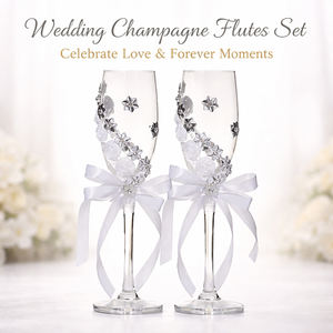 แก้วแชมเปญสำหรับเจ้าบ่าวเจ้าสาว แก้วไวน์สำหรับงานแต่งงาน ใช้สำหรับดื่มฉลอง <span class=keywords><strong>ของ</strong></span>ขวัญแต่งงานสุดหรูสำหรับคู่รัก และของตกแต่งโต๊ะ - Product Image 2