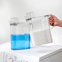 Boîte de rangement en plastique moderne, écologique, grande capacité, avec couvercle hermétique, pour lessive en poudre et liquide