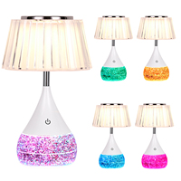 Lampe de bureau LED au design moderne avec corps en verre, abat-jour cylindrique en acrylique, RGB scintillant, contrôle tactile, gradation progressive, compatible DIY
