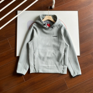 2025 <span class=keywords><strong>felpa</strong></span> Pullover in maglia di cotone 100% da uomo nuovo stile da Jogger ampia Casual con cappuccio <span class=keywords><strong>e</strong></span> nastro adesivo per la stagione autunnale - Product Image 2