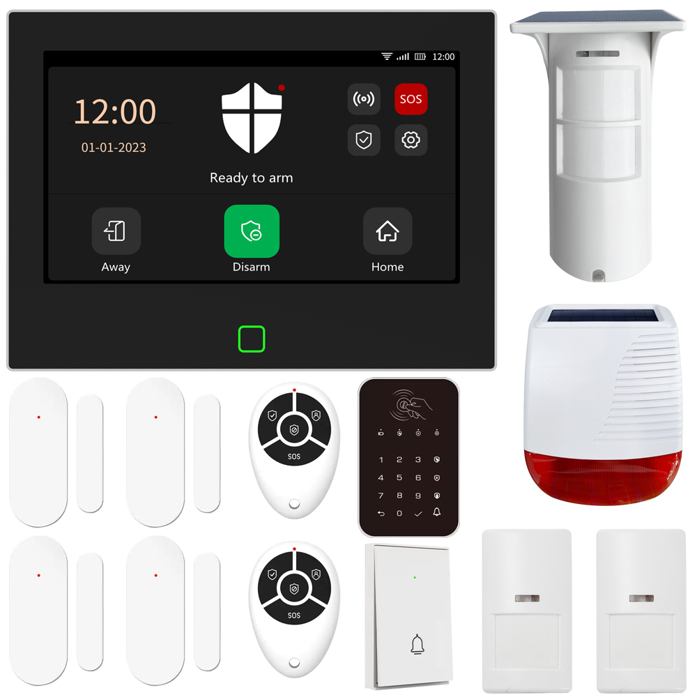 Wireless 7-inch IPS Full-color Display WiFi Smart Home Security Alarm System With Alexa GSM Alarm System Home Security · image 1