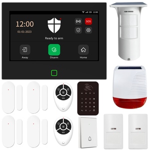 Système d'alarme de sécurité domestique intelligent WiFi avec écran couleur IPS sans fil de 7 pouces, compatible Alexa, système d'alarme GSM, sécurité domestique - Product Image 1