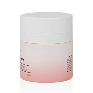 Mỹ phẩm không có không khí Jar bơm tùy chỉnh màu hồng Gradient Kem Jar 50g 30g 15g chân không container