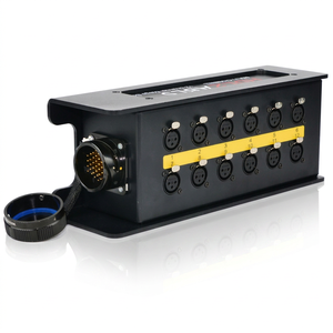 Caja de escenario pasiva de 12 canales con conector XLR hembra, interfaz de audio tipo snake, para presentaciones en vivo, portátil, de montaje en mesa, de plástico. - Product Image 1