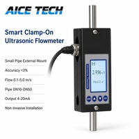 Débitmètre à ultrasons à fixation sur tuyau, débitmètre externe intelligent pour tuyaux DN10 DN50, petite taille, 4-20 mA, non invasif, LCD, industriel